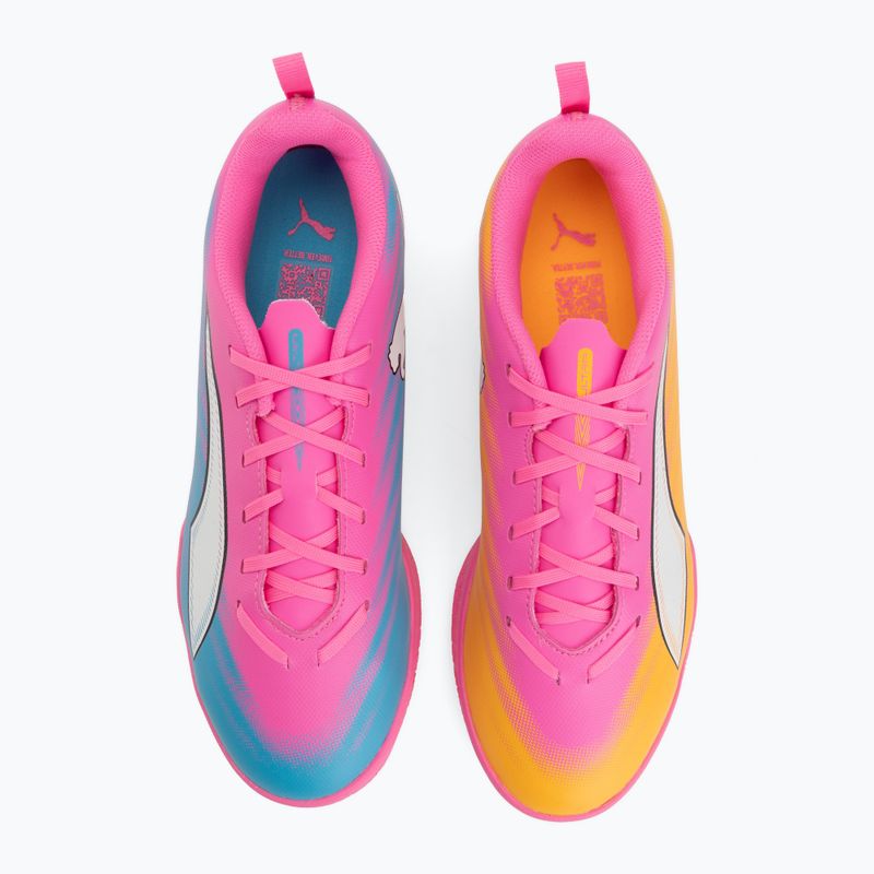 Detské kopačky PUMA Ultra 6 Play It Jr poison pink/puma wht/sun stream/bright aqua/puma blk 5