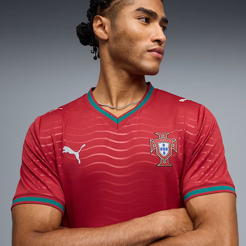 Pánska futbalová dres PUMA FPF Portugalsko Domáca dres Replica Klub červená/zelená 4