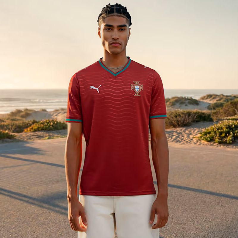 Pánska futbalová dres PUMA FPF Portugalsko Domáca dres Replica Klub červená/zelená 8
