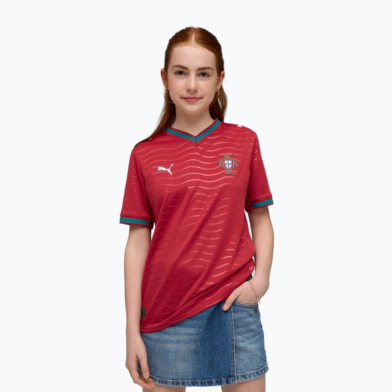 Detský futbalový dres PUMA FPF Portugalsko Domáci dres Replica Club Jr červená/zelená 3