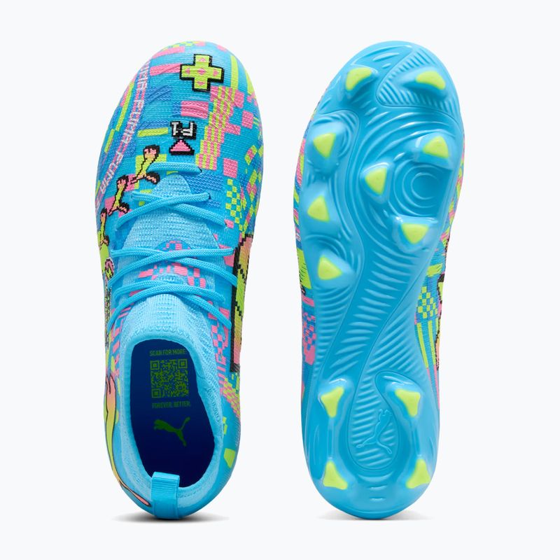 Detské kopačky PUMA Future 9 Match Advanced Level FG/AG Jr puma white/blue glimmer/pink glimmer/yellow alert 5