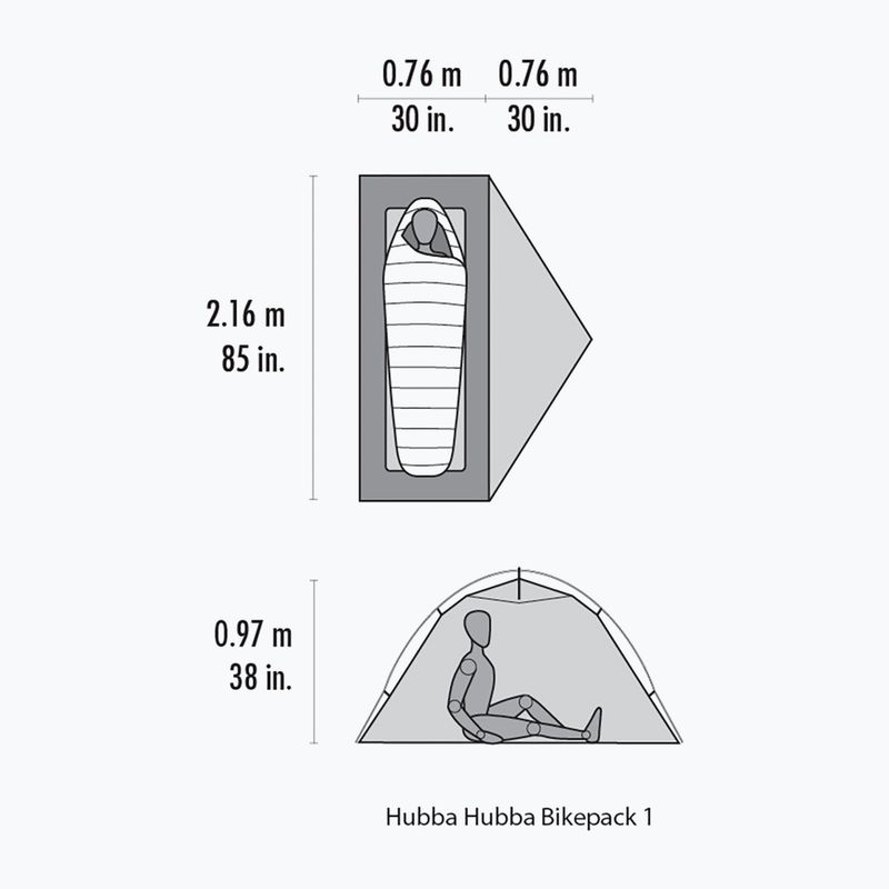 Trekingový stan 1-osobový MSR Hubba Hubba Bikepack 1 green 13