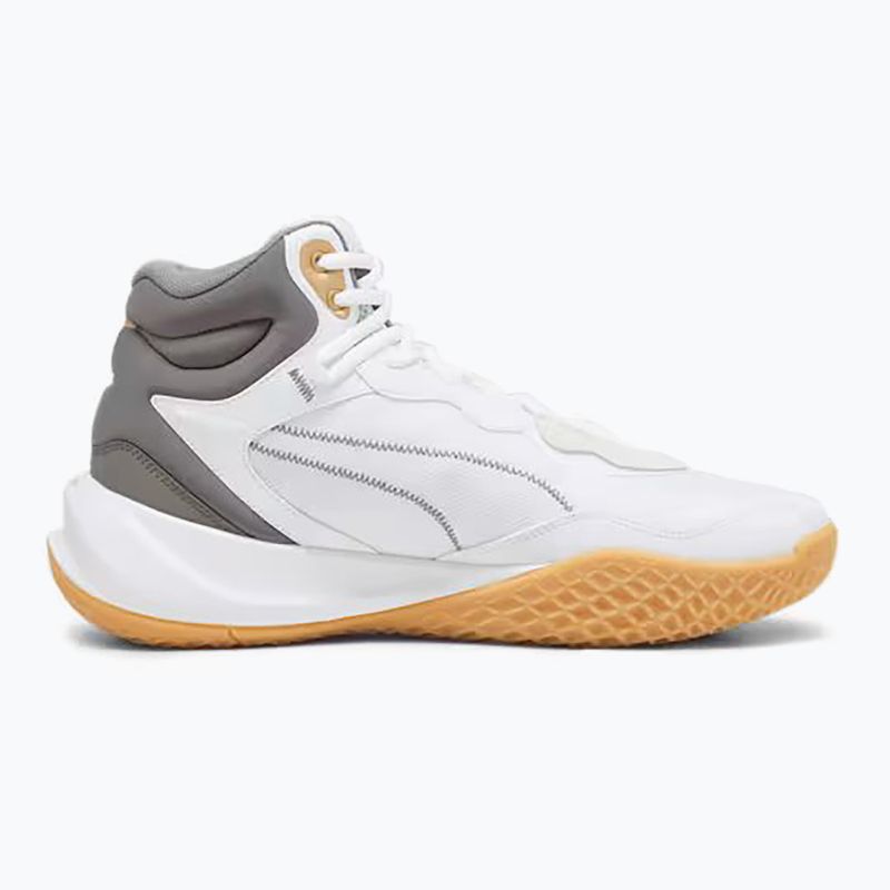 Pánska basketbalová obuv PUMA Playmaker Pro Mid Trophies ash gray/cast iron/puma gold 9