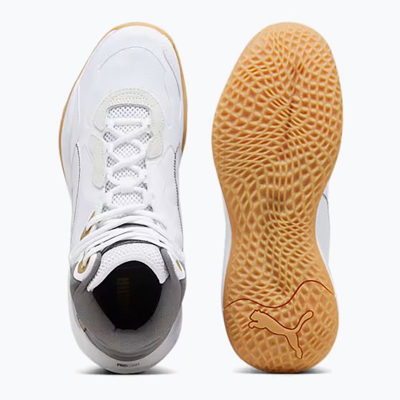 Pánska basketbalová obuv PUMA Playmaker Pro Mid Trophies ash gray/cast iron/puma gold 11