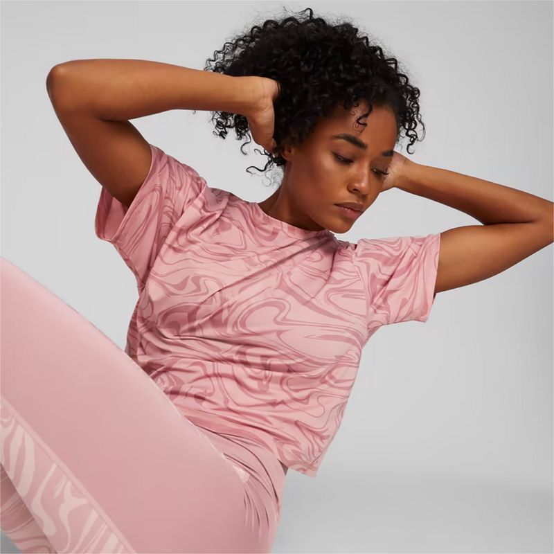 Dámske tréningové tričko PUMA Train Favorite Aop Crop future pink 3