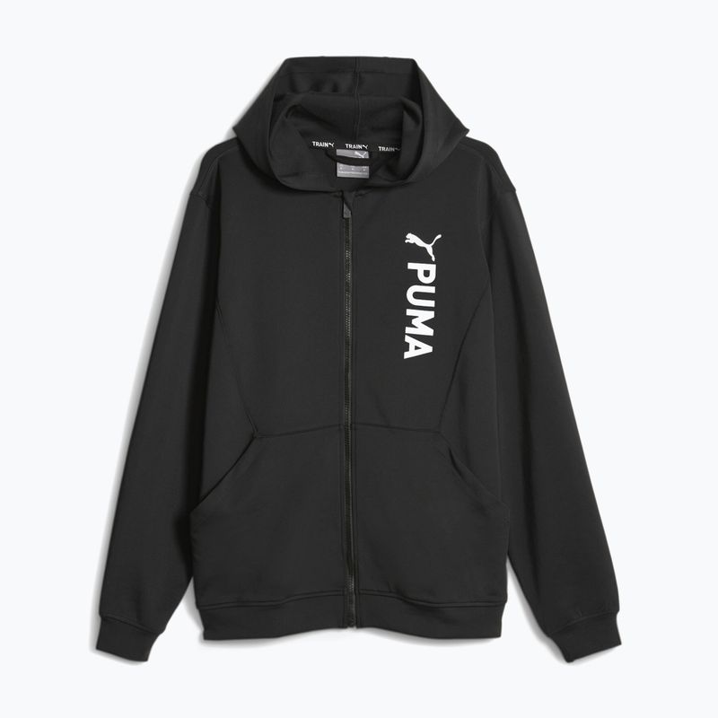 Pánska tréningová mikina PUMA Fit Double Knit FZ Hoodie puma black