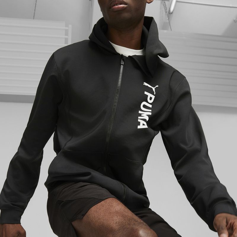 Pánska tréningová mikina PUMA Fit Double Knit FZ Hoodie puma black 5