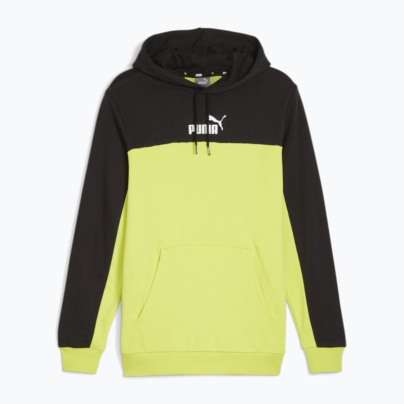 Pánska mikina PUMA ESS+ Block Hoodie TR puma black/lime sheen 5