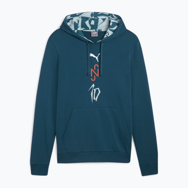 Pánska futbalová mikina PUMA Neymar JR Creativity Logo Hoody ocean tropic/turquoise surf