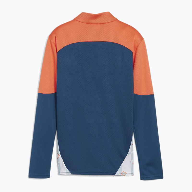 Detská futbalová mikina PUMA Neymar JR Creativity 1/4 Zip Top ocean tropic/hot heat 2