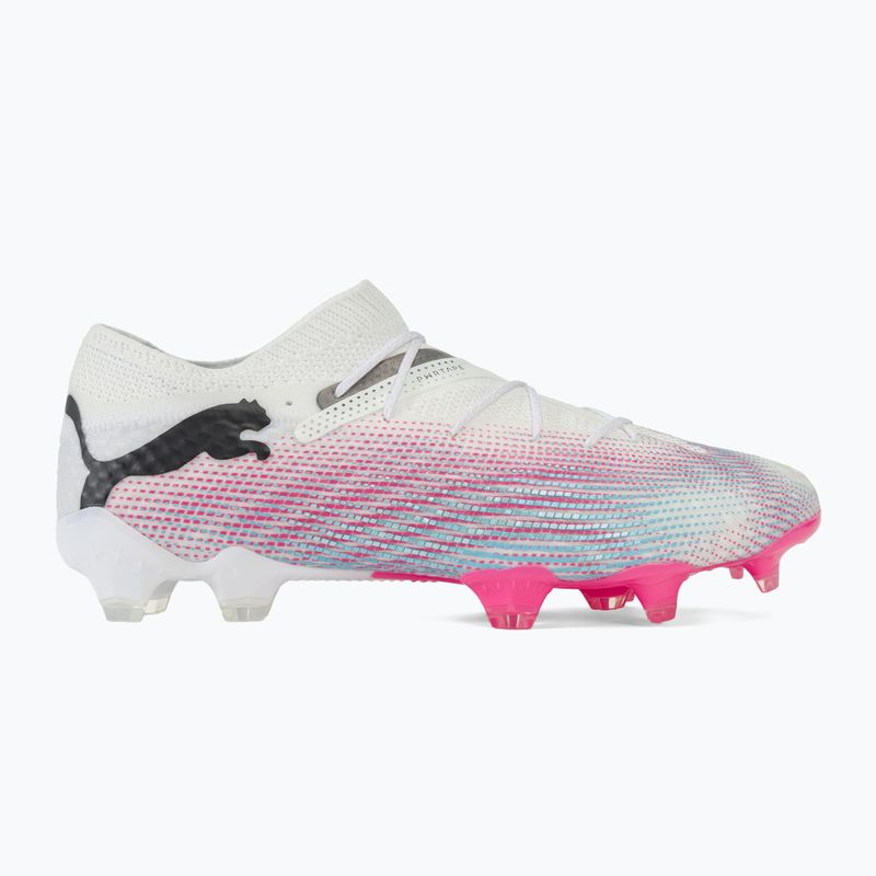 Futbalová obuv PUMA Future 7 Ultimate Low FG/AG white/black/poison pink/bright aqua/silver mist 2