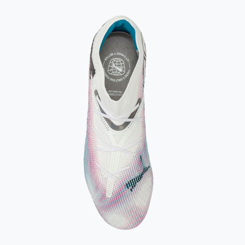 Futbalová obuv PUMA Future 7 Ultimate Low FG/AG white/black/poison pink/bright aqua/silver mist 5