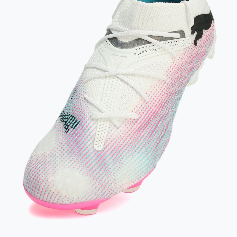 Futbalová obuv PUMA Future 7 Ultimate Low FG/AG white/black/poison pink/bright aqua/silver mist 12