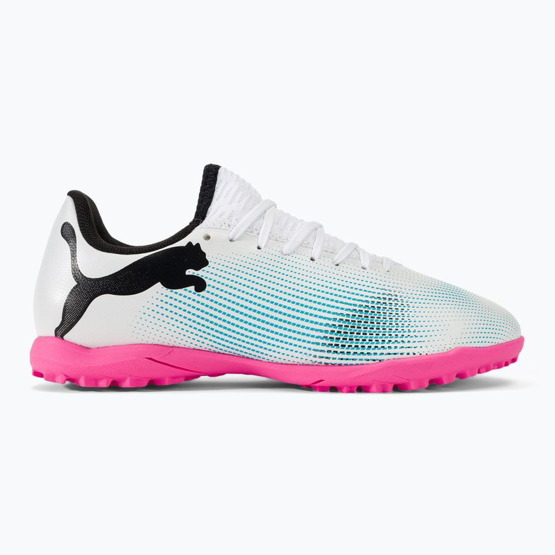 Detská futbalová obuv PUMA Future 7 Play TT puma white/puma black/poison pink 2