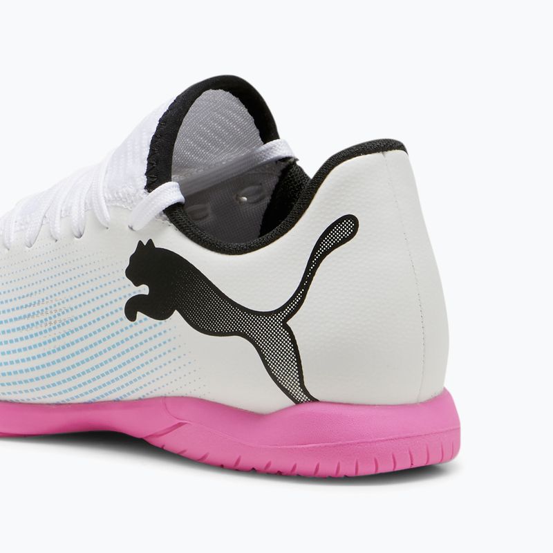 Detská futbalová obuv PUMA Future 7 Play IT puma white/puma black/poison pink 8