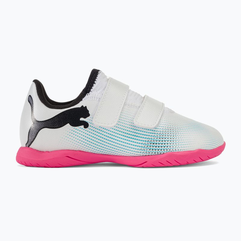 Detská futbalová obuv PUMA Future 7 Play IT V puma white/puma black/poison pink 2