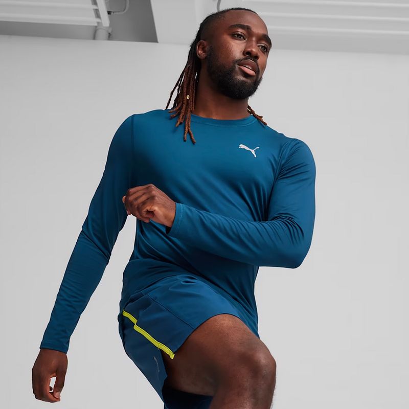 Pánske bežecké tričko s dlhým rukávom PUMA Run Cloudspun blue 3