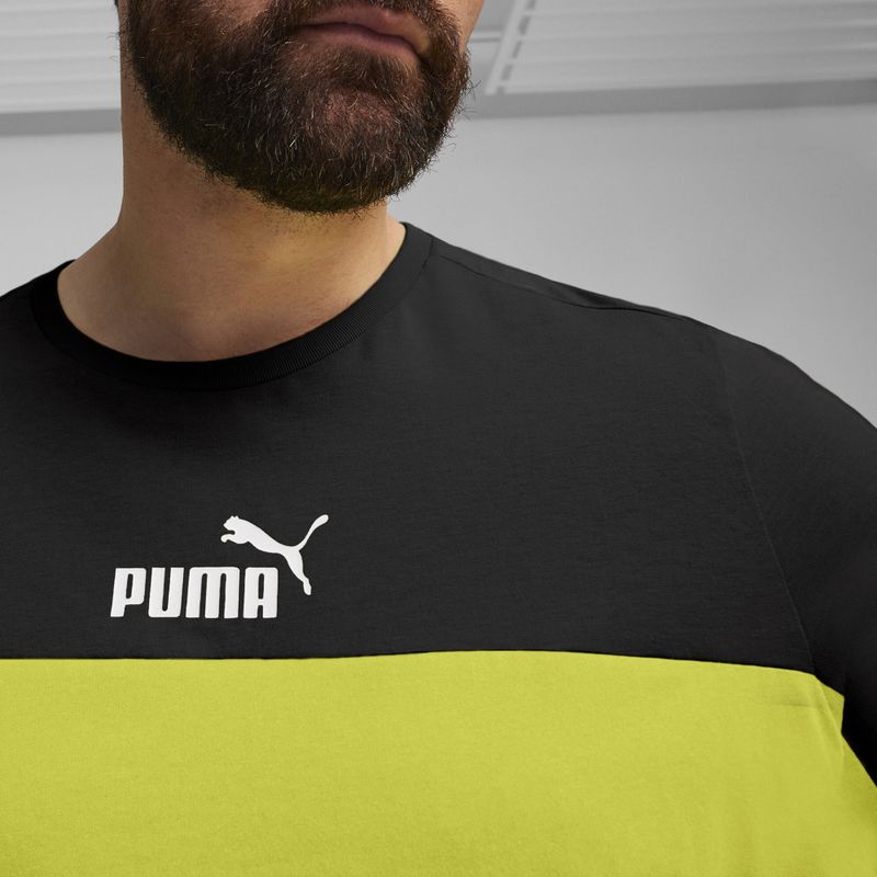 Pánske tričko PUMA ESS+ Block Tee puma black/lime sheen 5
