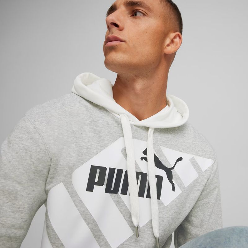 Pánska mikina PUMA Power Graphic Hoodie TR light grey heather 6