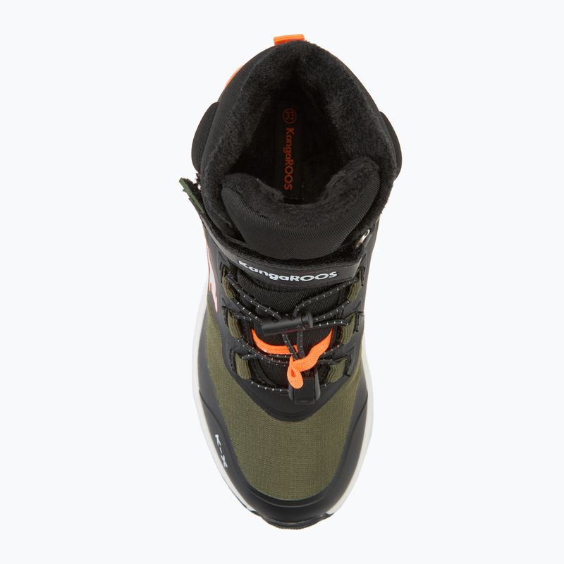 Detská obuv KangaROOS KX-Toke Mid EV military green / neon orange 5