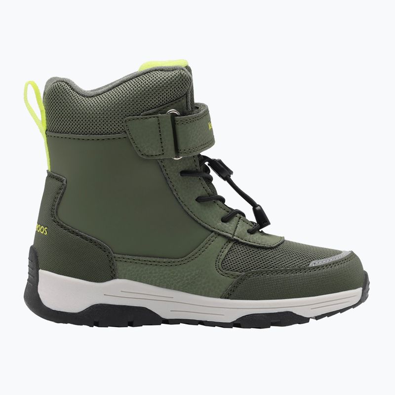 Juniorské snehule KangaROOS K-MJ Edison EV RTX SL olive / limetta dino 10