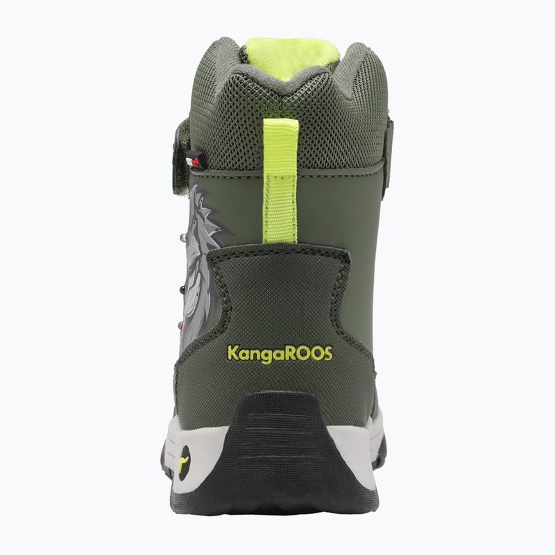 Juniorské snehule KangaROOS K-MJ Edison EV RTX SL olive / limetta dino 12