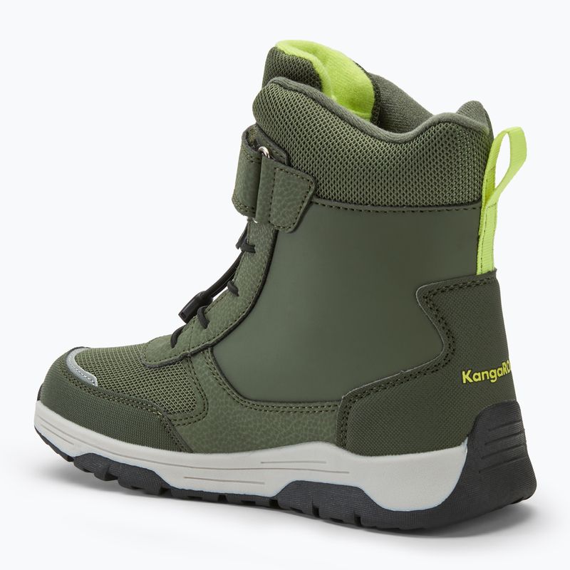Juniorské snehule KangaROOS K-MJ Edison EV RTX SL olive / limetta dino 3