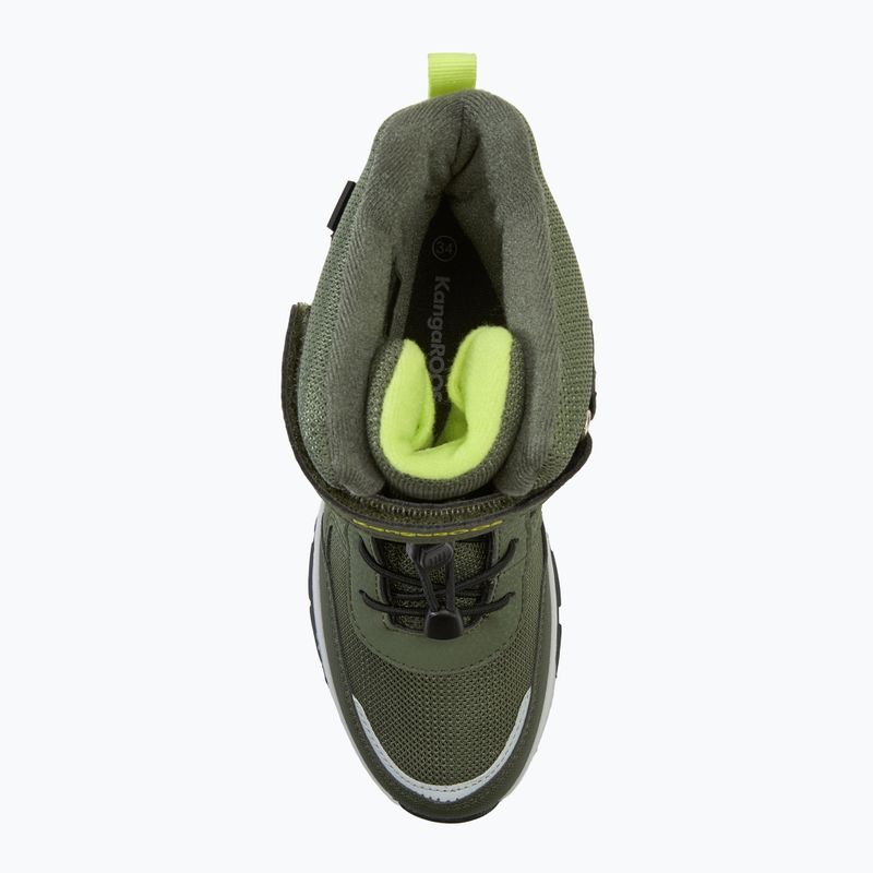 Juniorské snehule KangaROOS K-MJ Edison EV RTX SL olive / limetta dino 5