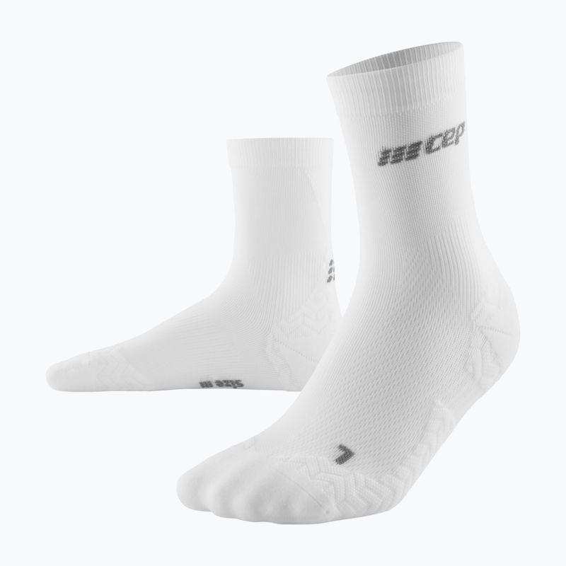 CEP Pánske kompresné ponožky Ultralight Mid Cut white