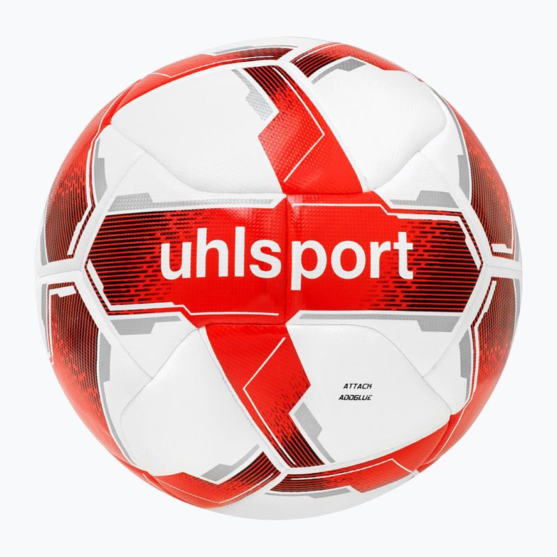 Futbalová lopta uhlsport Attack Addglue white/red/silver v. 5 4