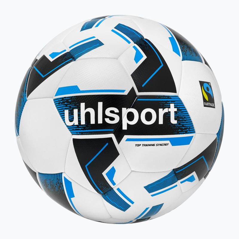 Futbalová lopta uhlsport Top Training Synergy Fairtrade white/black/blue v. 3 4