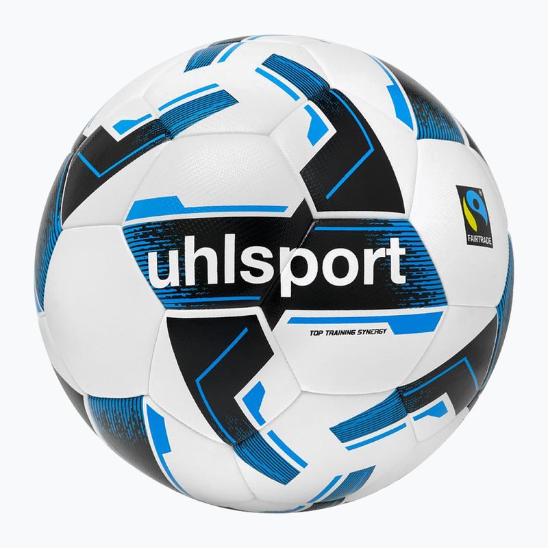 Futbalová lopta uhlsport Top Training Synergy Fairtrade white/black/blue v. 4 4