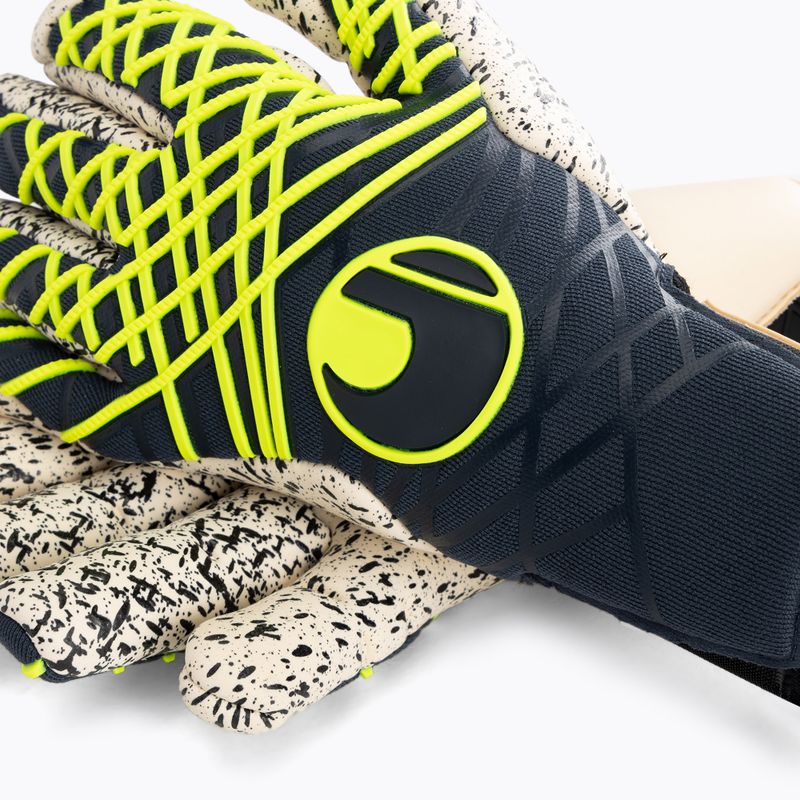 Brankárske rukavice uhlsport Prediction Supergrip + Finger Surround navy/white/fluo yellow 3