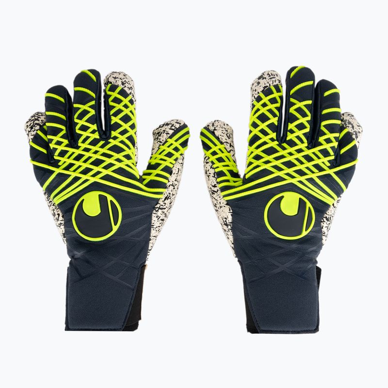 Brankárske rukavice uhlsport Prediction Supergrip + HN navy/white/fluo yellow