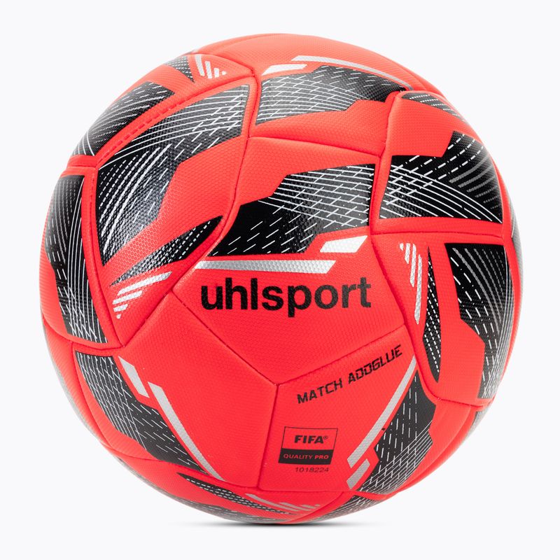 Futbalová lopta uhlsport Match Addglue fluo red/navy/silver veľkosť 5