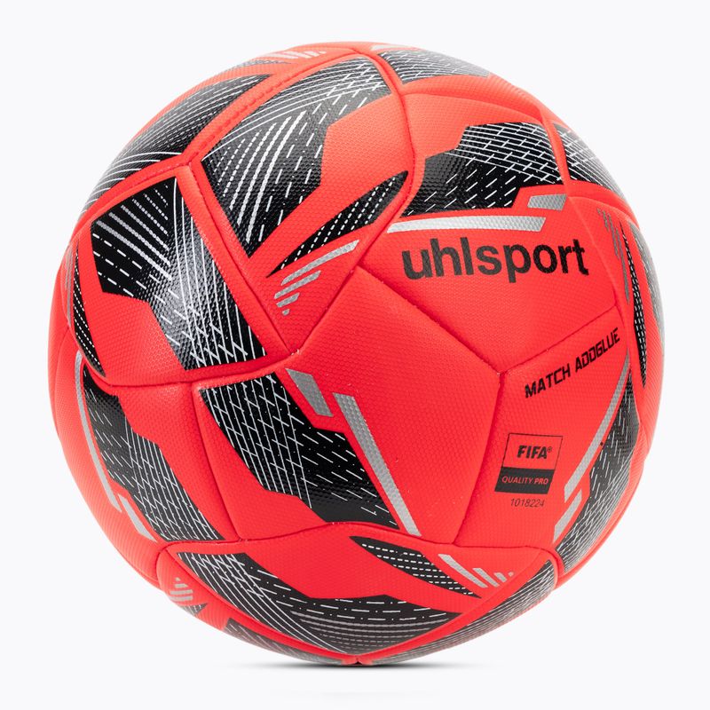 Futbalová lopta uhlsport Match Addglue fluo red/navy/silver veľkosť 5 2