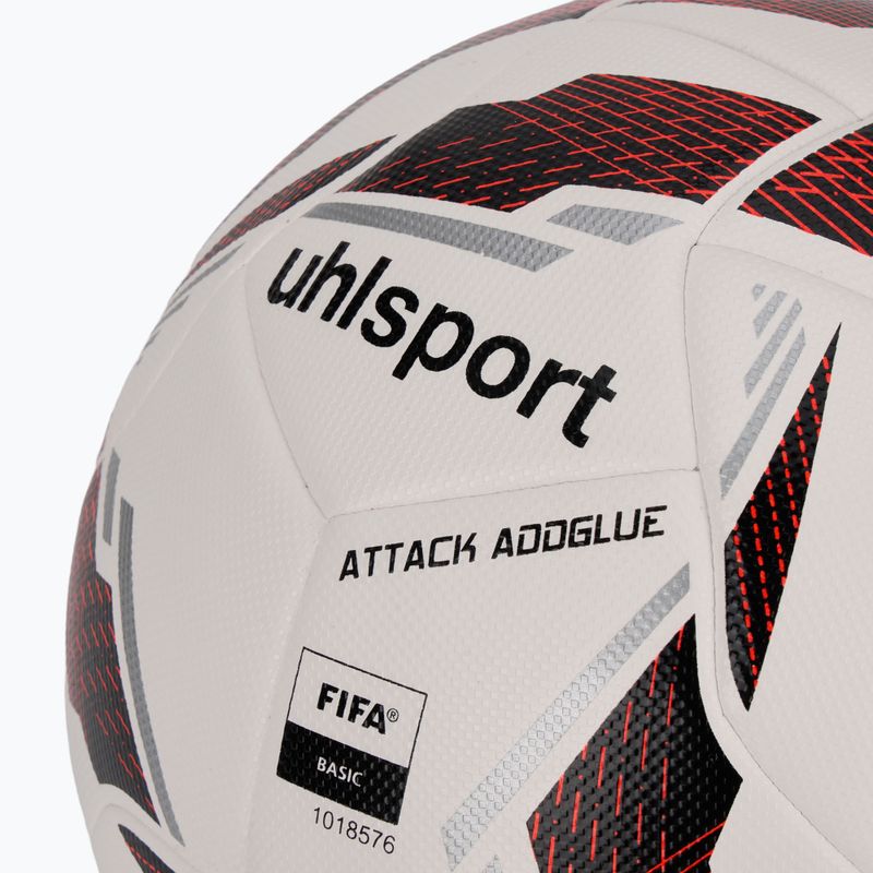 Futbalová lopta uhlsport Attack Addglue white/black/fluo red veľkosť 5 3
