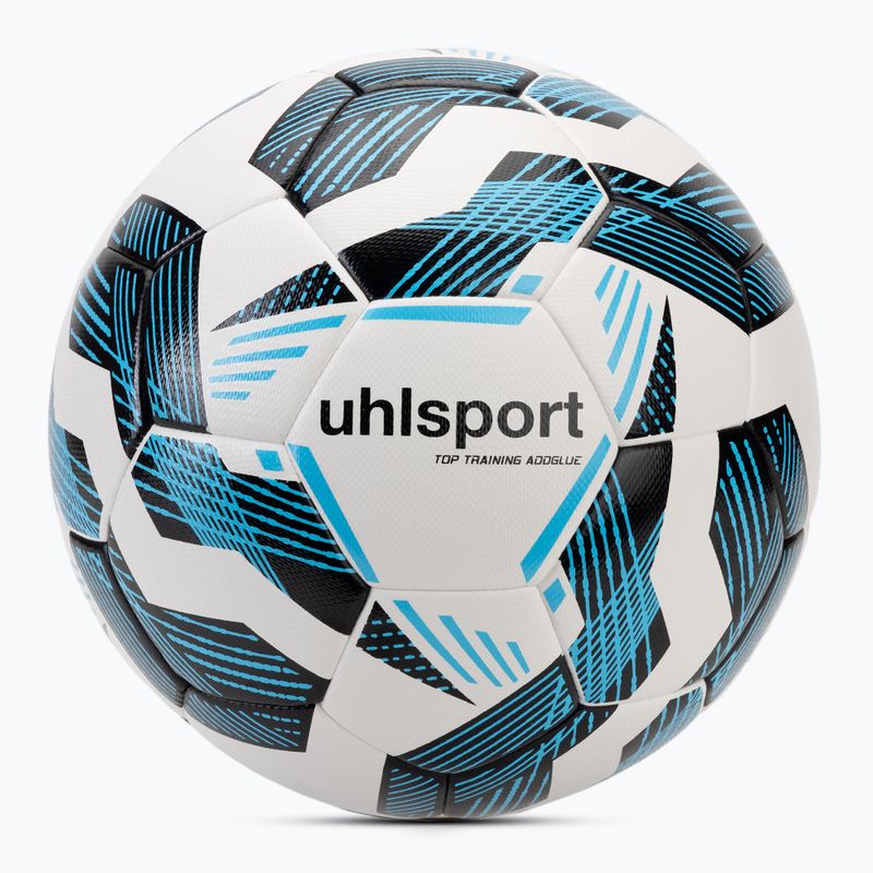 Futbalová lopta uhlsport Fairtrade Top Training Addglue white/black/fluo blue veľkosť 4