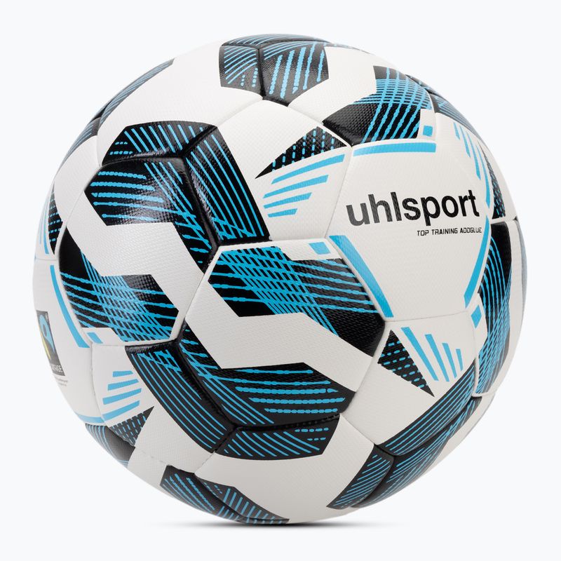 Futbalová lopta uhlsport Fairtrade Top Training Addglue white/black/fluo blue veľkosť 4 2