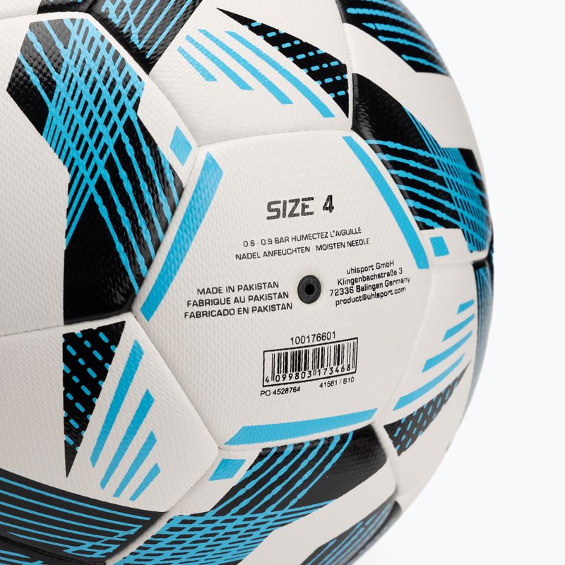 Futbalová lopta uhlsport Fairtrade Top Training Addglue white/black/fluo blue veľkosť 4 4