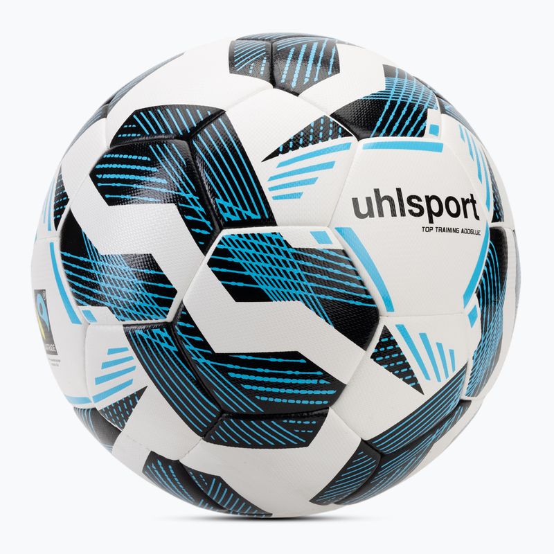 Futbalová lopta uhlsport Fairtrade Top Training Addglue white/black/fluo blue veľkosť 5 2