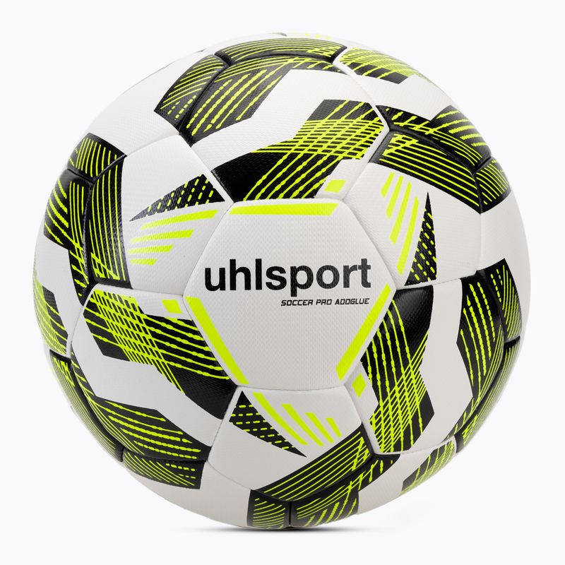 Futbalová lopta uhlsport Pro Addglue white/black/fluo yellow veľkosť 5