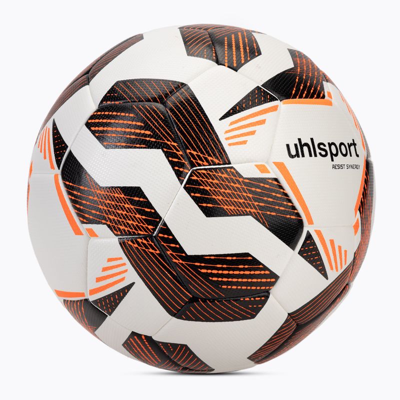 Futbalová lopta uhlsport Resist Synergy white/black/fluo orange veľkosť 4 2