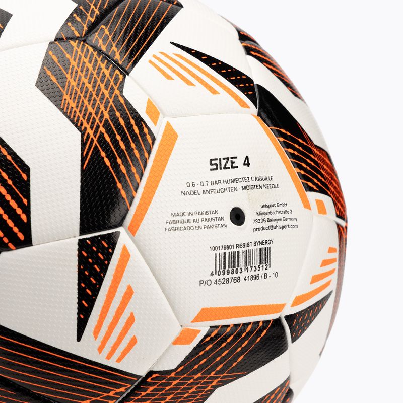 Futbalová lopta uhlsport Resist Synergy white/black/fluo orange veľkosť 4 4