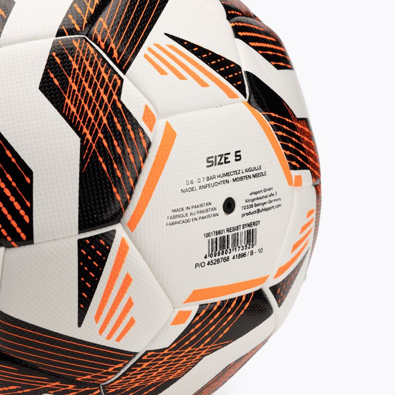 Futbalová lopta uhlsport Resist Synergy white/black/fluo orange veľkosť 5 4