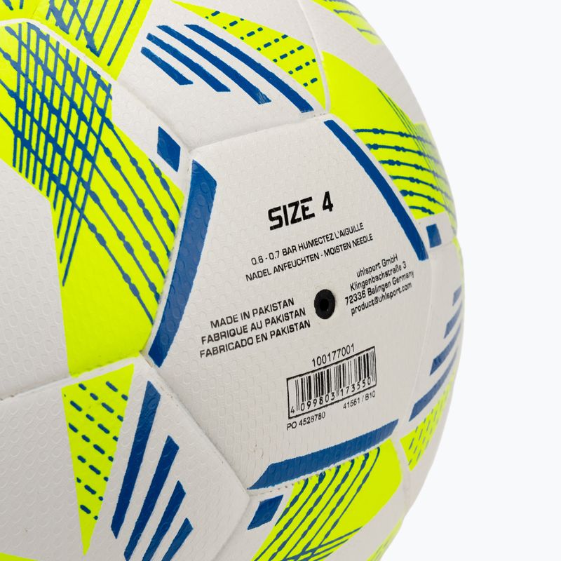 Futbalová lopta uhlsport 350 Lite Addglue white/fluo yellow/dark blue veľkosť 4 3