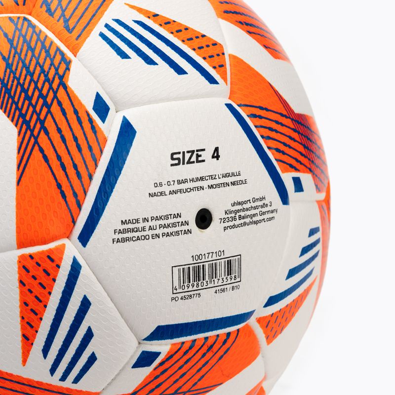 Futbalová lopta uhlsport 290 Ultra Lite Addglue white/fluo orange/dark blue veľkosť 4 3
