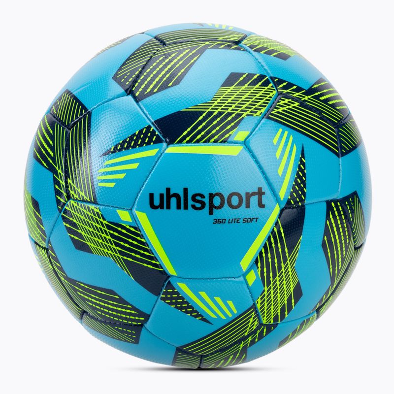 Futbalová lopta uhlsport Lite Soft 350 light blue/navy/neo yellow veľkosť 5