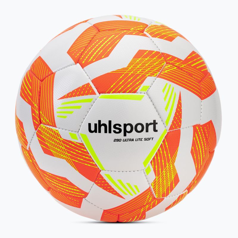 Futbalová lopta uhlsport Ultra Lite Soft 290 white/fluo orange/fluo yellow veľkosť 4