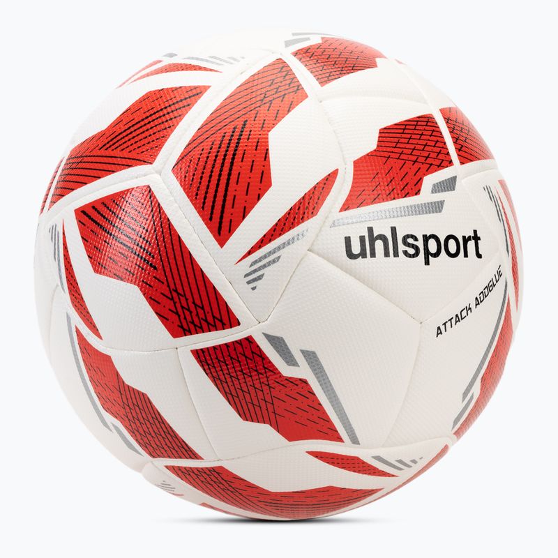 Futbalová lopta uhlsport Attack Addglue white/red/silver veľkosť 4 2
